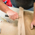 John Higgins at work in his studio 2018